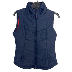 Aeropostale Navy Blue Quilted Puffer Vest Womens Stand Collar Full Zip Size S